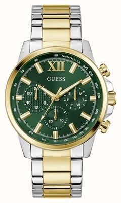 Guess WALKER Multifunction (44mm) Green Sunray Dial / Two-Tone Stainless Steel Bracelet GW0900G5