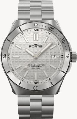 FORTIS Marinemaster M-40 Performance Snow White (40mm) Stainless Steel Block Bracelet F8120010