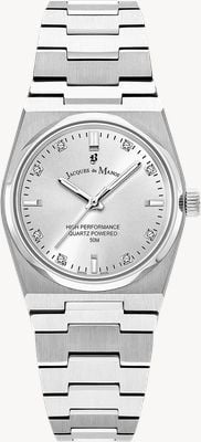 Jacques Du Manoir Horizon Crystal Quartz (32mm) Silver Dial / Stainless Steel Bracelet JWL03601