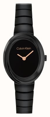 Calvin Klein TWISTED BEZEL Two-Hand Quartz (24mm) Black Dial / Black PVD Stainless Steel Bracelet 25100150