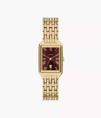 Fossil Raquel 23 mm Three-Hand Date Gold-Tone Stainless Stee ES5512