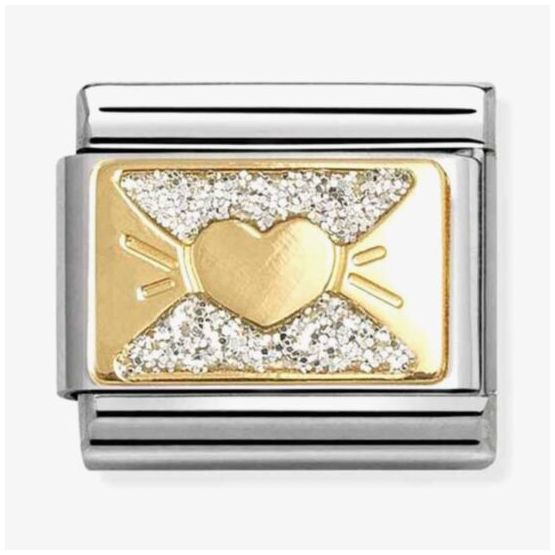 Nomination 030224/11 Classic Heart Bow Glitter Steel Enamel Jewellery