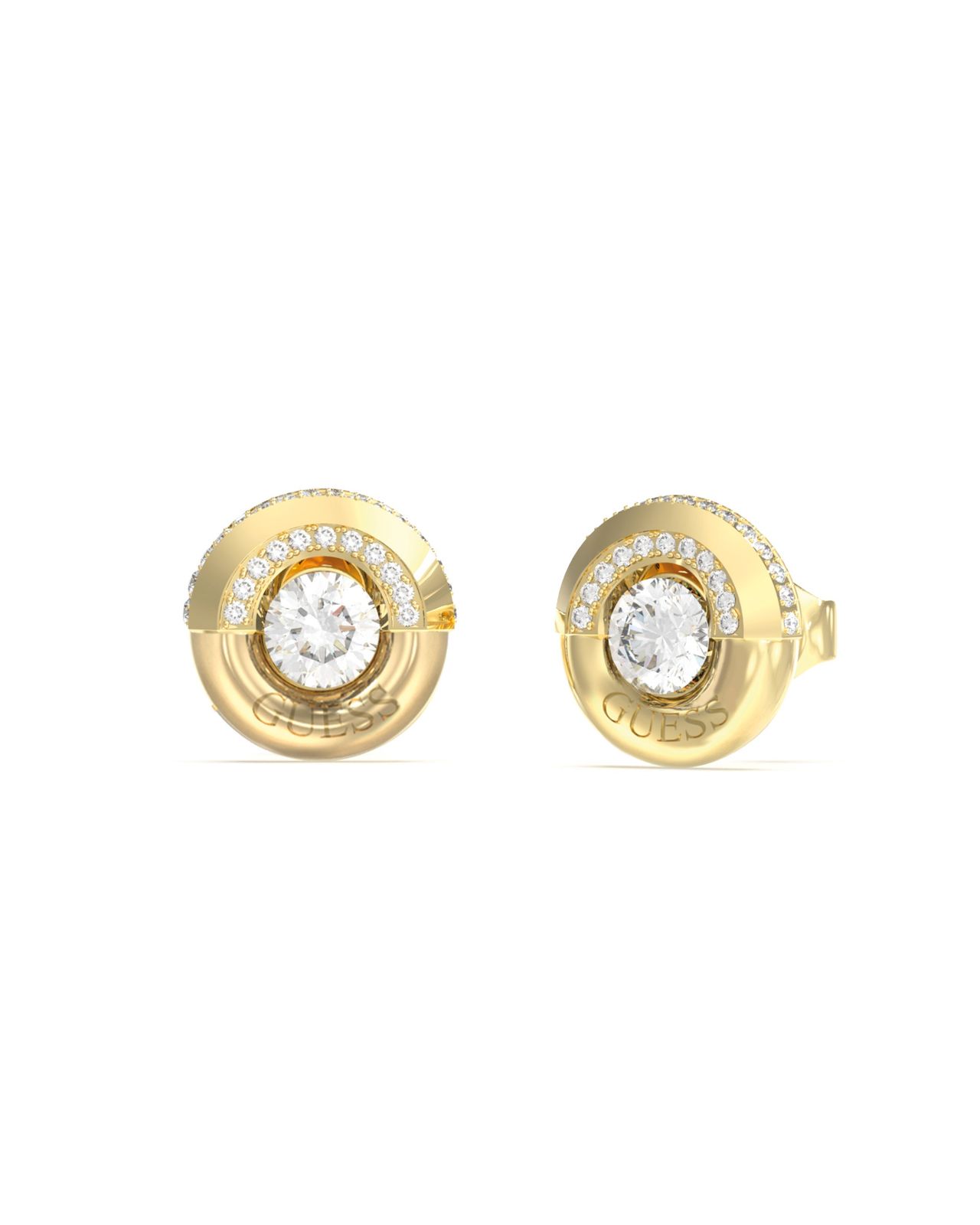 Guess UBE05380YG Guess Womens Majorelle 12mm Coin Pave Studs Jewellery
