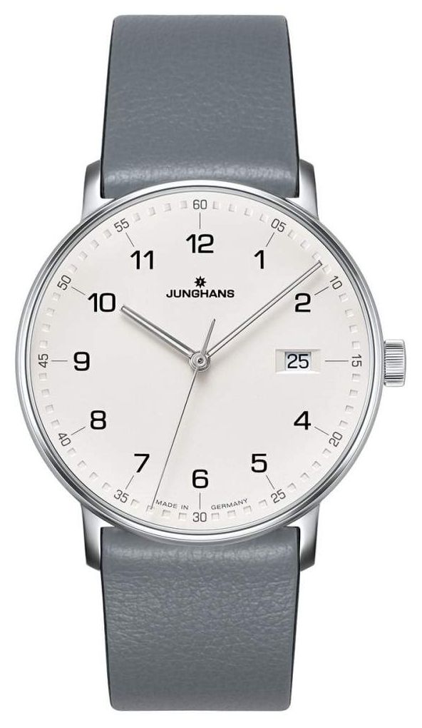 Junghans 41/4885.00 FORM Quartz grey calfskin strap watch