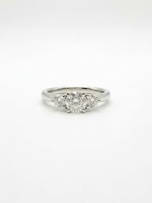 0.52ct Round Brilliant Natural Diamond Platinum Trilogy Ring J38724