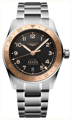 LONGINES Spirit Zulu Time 1925 GMT Automatic (39mm) Black Dial / Stainless Steel Bracelet + Black NATO Strap L38035536
