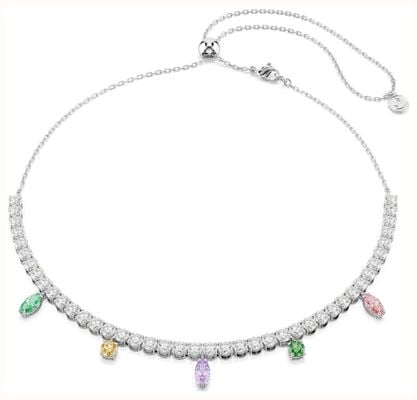 Swarovski x Ariana Grande Mixed-Cut Rhodium-Plated Tennis Necklace 5737422