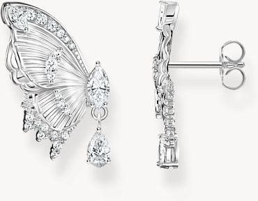 Thomas Sabo Silver Butterfly Paradfie Earring Studs With Stones H2328-051-14