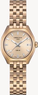 Certina DS-2 Lady Quartz (27.8mm) Rose-Gold Sunray Dial / Rose-Gold PVD Stainless Steel Bracelet C0492103302600