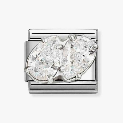 Nomination Classic Silver & Zirconia Double Drop Charm 330329/09