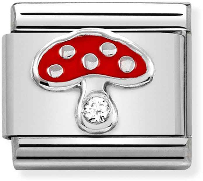 Nomination Classic Mushroom Sterling Silver & Steel Enamel Charm 330305/18