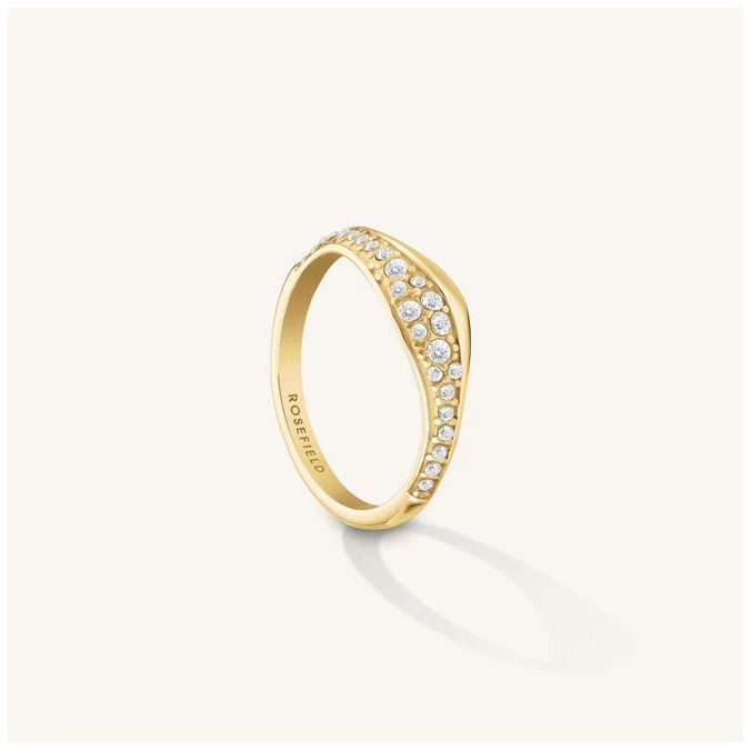 Rosefield Jewellery JRPW54G-J1230 Pave Wave Gold Plated