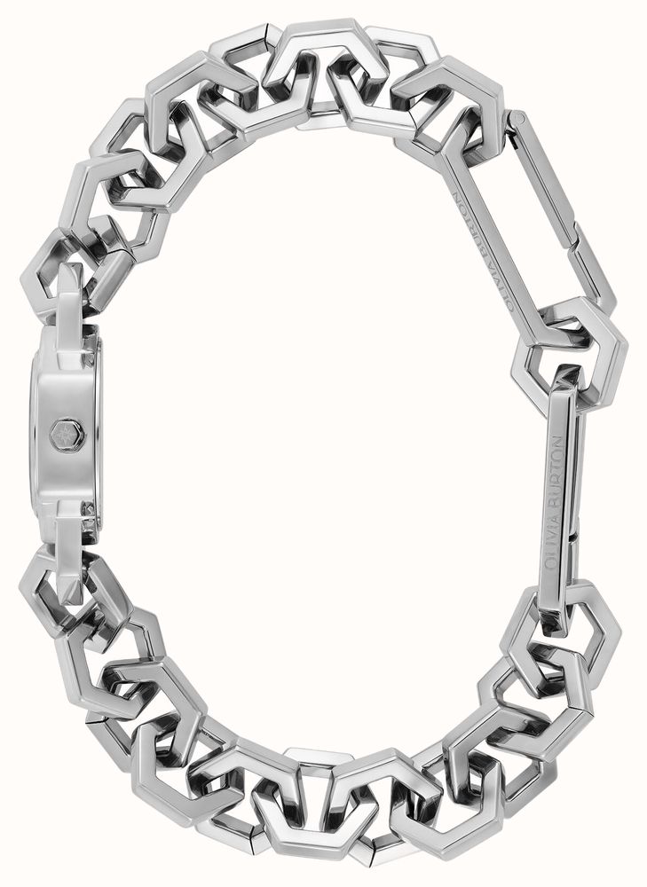 Olivia Burton 20mm Hex Link Mini Silver Bracelet 24000393 - alternate view 3