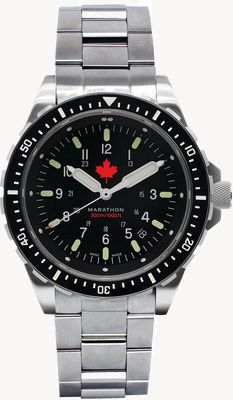 Marathon Red Maple JSAR Jumbo Diver's Quartz (46mm) Black Dial / Stainless Steel Bracelet WW194018SS-0404