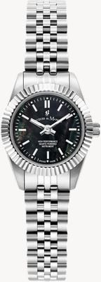 Jacques Du Manoir Mini Inspiration (22mm) Black Mother-of-Pearl Dial / Stainless Steel Bracelet JWL05101