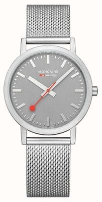 Mondaine Classic 36 Mm Good Grey Steel Mesh Bracelet A660.30314.80SBJ