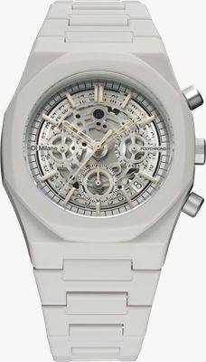 D1 Milano Polychrono Model L (40.5mm) Skeleton Dial / Grey Polycarbonate Strap PHBJ11