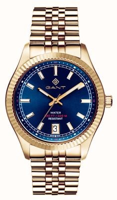 GANT Men's Sussex 44 (43.5mm) Blue Dial / Gold-Tone Stainless Steel Bracelet G166018