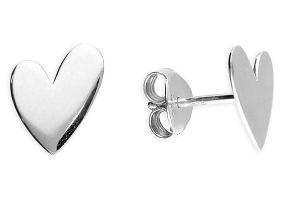 CME Leicester Limited H7168/S Sterling Silver Heart Stud Jewellery