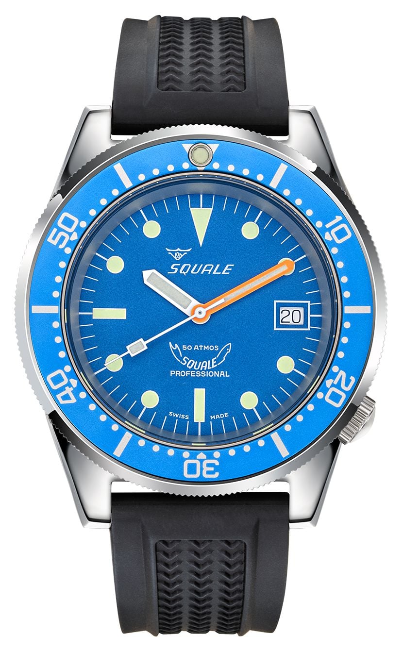 Squale 1521OCN.VO 1521 Ocean (42mm) Blue Dial / Black Rubber Watch