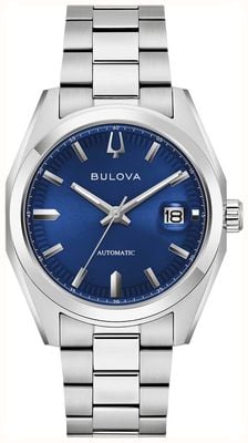 Bulova Surveyor Automatic (39mm) Deep Blue Sunburst Dial / Stainless Steel Bracelet 96B436