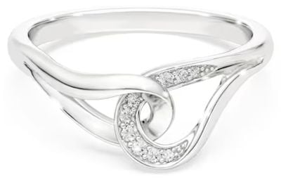 Swarovski Classica ring, Round cut, Interlocking, White, Sterling silver 5745563