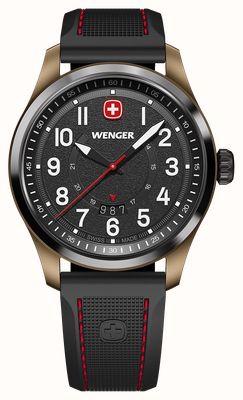 Wenger Terragraph Black-Ice Quartz (43mm) Textured Black Dial / Black Silicone Strap 01.0541.124