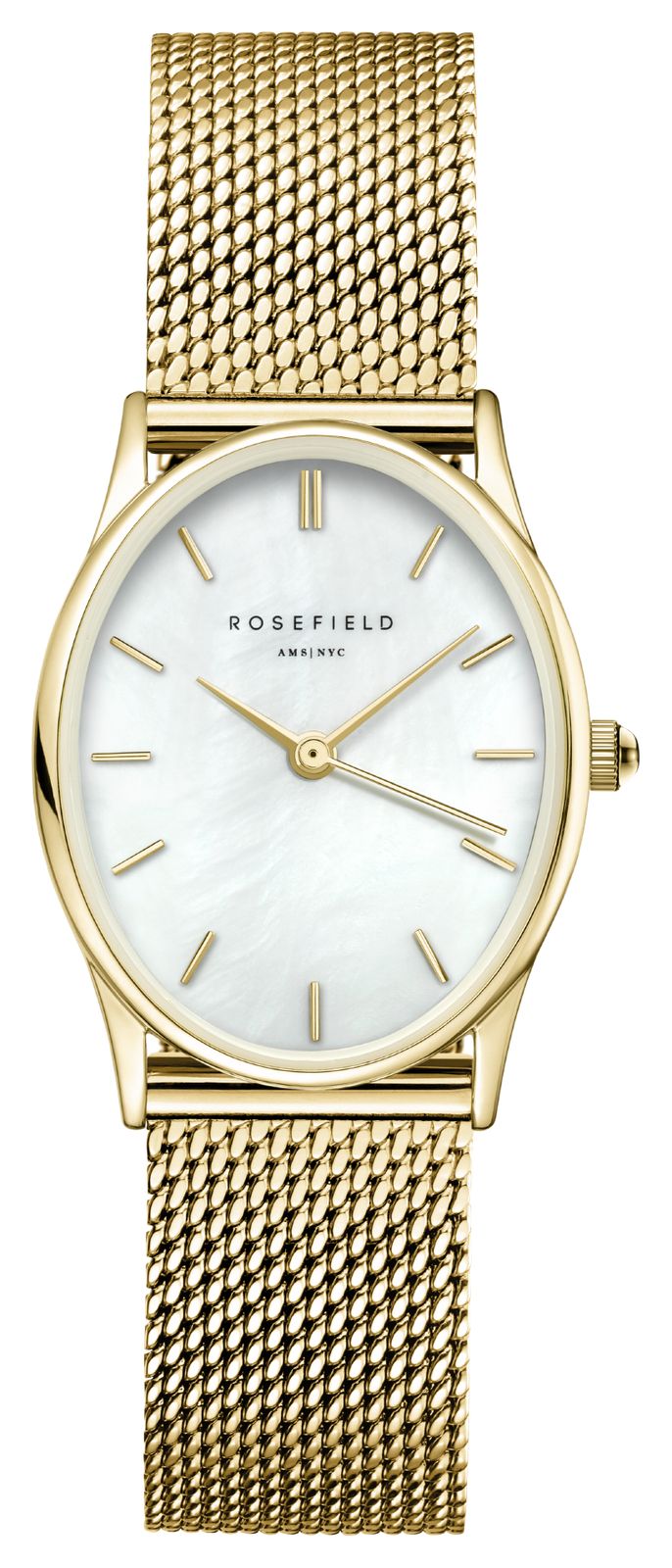 Rosefield OWGMG-OV10 Oval (24mm) White Mother-of-Pearl Dial Watch