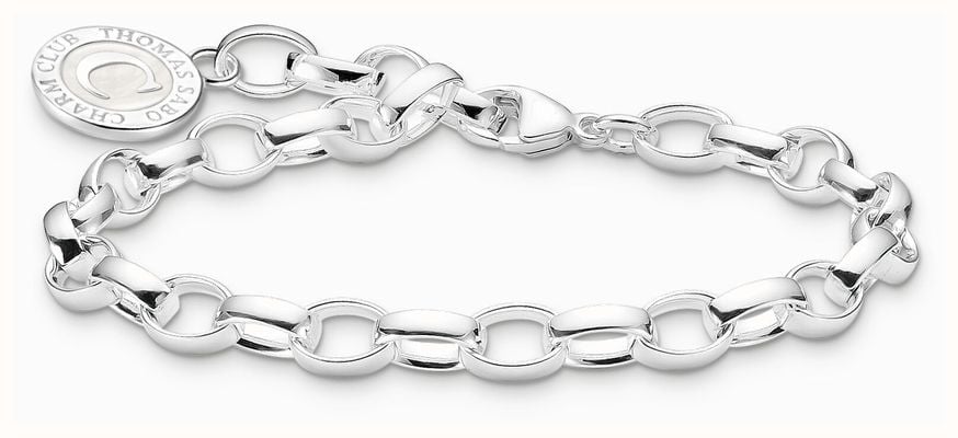 Thomas Sabo Charm Bracelet With Shimmering White Cold Enamel Sterling Silver 15cm X0285-007-21-L15