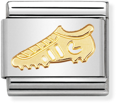 Nomination Classic Football Boot 18ct Gold & Steel Charm 030106/04