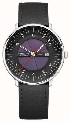 Mondaine Doppio Solar Skeleton (41mm) Solar Skeleton Dial / Black Vegan Grape Leather Strap MLE.41921.LBV
