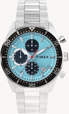 Timex Ridgefield Chronograph (42mm) Light Blue Dial / Stainless Steel Bracelet TW2Y62200
