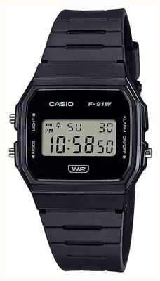 Casio BLACK (38.2mm) Digital Dial / Black Bio-Based Resin Strap F-91WB-1AEF