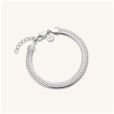 Rosefield Jewellery Ladies Large Snake Silver Bracelet JBLSS-J1190