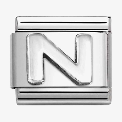 Nomination Classic Letter N Oxidised Charm 330113/14