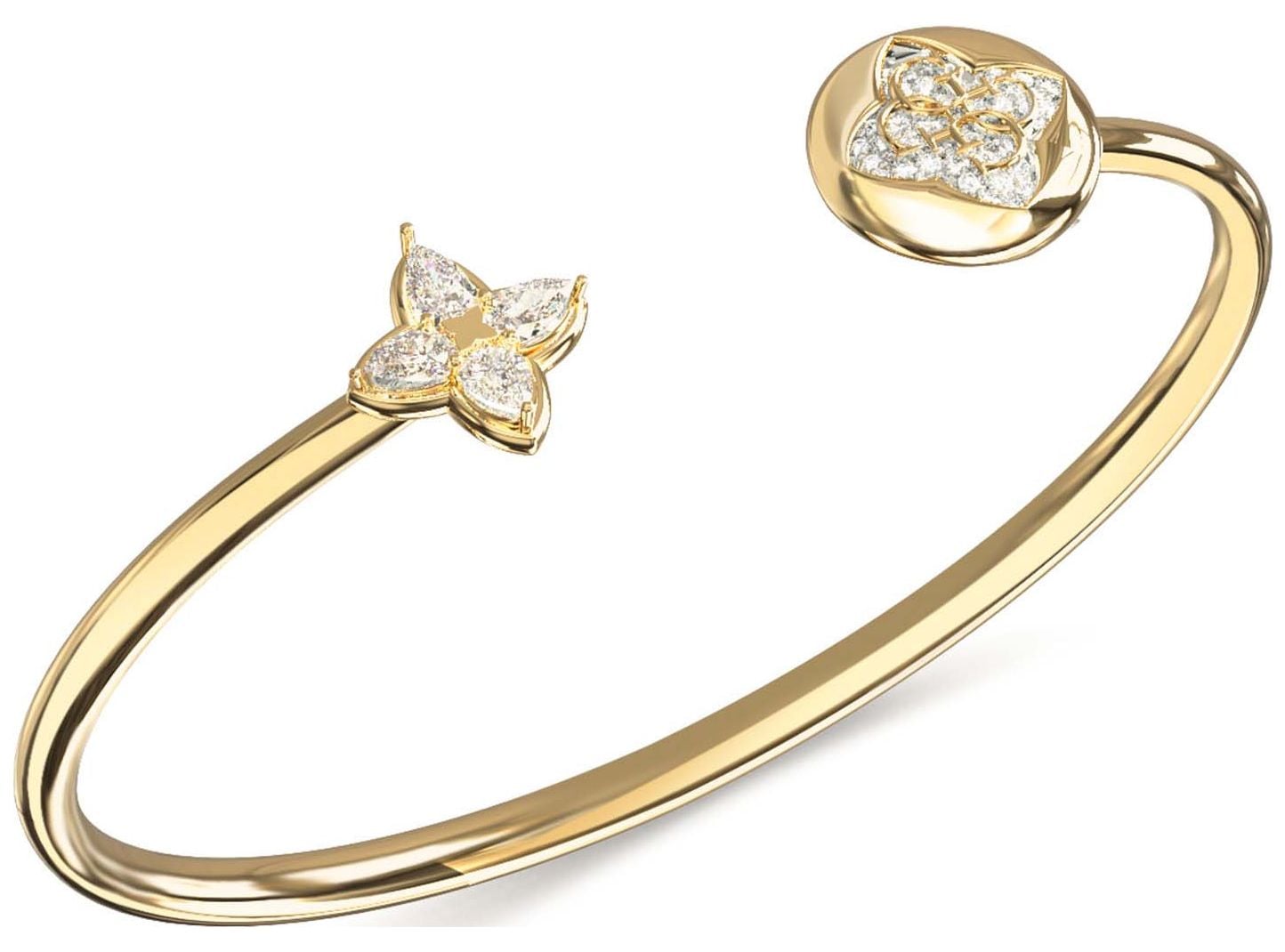Guess UBB06472YGL Womens Gold Plated SPINNING BLOOM Bracelet Jewellery