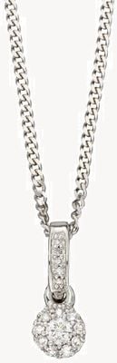 Elements Gold 9ct White Gold Diamond Cluster Drop Pendant Only GP2287