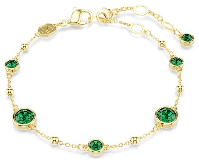 Swarovski 5730676 Imber Bracelet Round Cut, Green, Gold-tone Jewellery