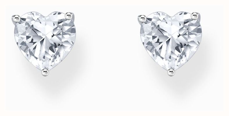 Thomas Sabo Heart Shape White Zirconia Sterling Silver Stud Earrings H2306-051-14