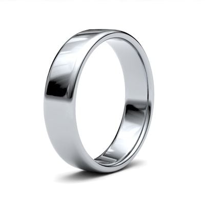 James Moore Wedding Rings | 9ct White Gold | 5mm | Light | Soft Court | AG_5LLS-9W