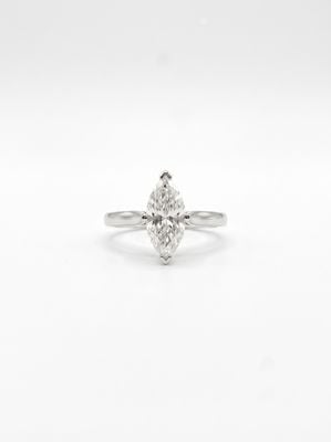 1.01ct Marquise Natural Diamond Platinum Solitaire Ring ENG33735