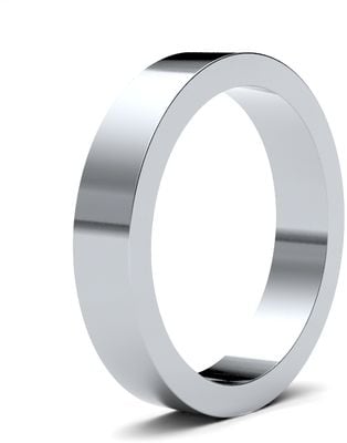 James Moore Wedding Rings | 9ct White Gold | 4mm | Heavy | Flat | AG_4LHF-9W