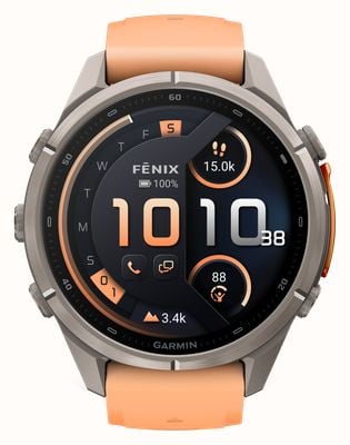 Garmin Fenix 9 Pro InReach 43mm Premium GPS Smartwatch - Titanium With Shell Pink/Orange Silicone Watch 010-04335-01