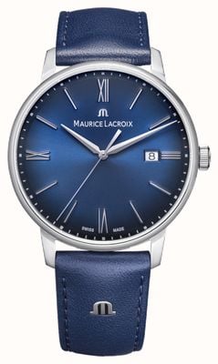 Maurice Lacroix Eliros Date (40mm) Blue Dial / Blue Leather Strap EL1118-SS001-410-4