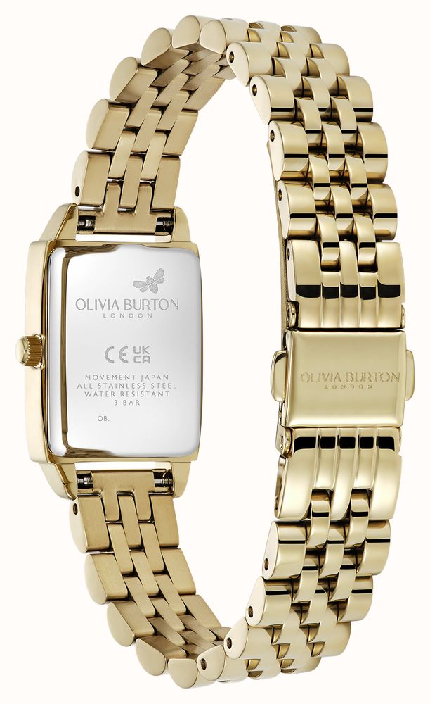 Olivia Burton Townhouse 21mm Rectangle White & Gold Bracelet 24000013 - alternate view 4