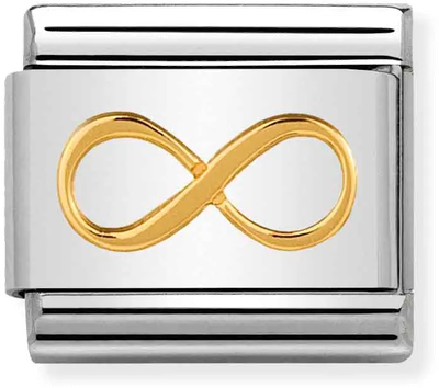 Nomination Classic Infinity 18ct Gold & Steel Charm 030162/41