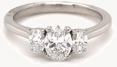 Gemex Platinum 3 Stone Oval 0.89cts J25396