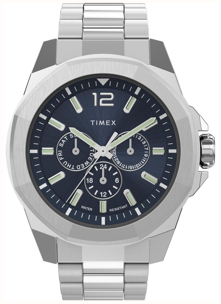 Timex Essex Avenue (44mm) Blue Multifunction Dial Stainless