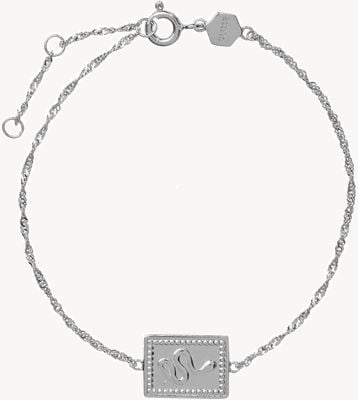 Cluse Force Tropicale Silver Twisted Chain Tag Bracelet CLJ12022