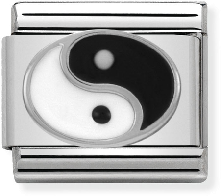 Nomination Classic Yin Yang Sterling Silver & Steel Enamel Charm 330202/14